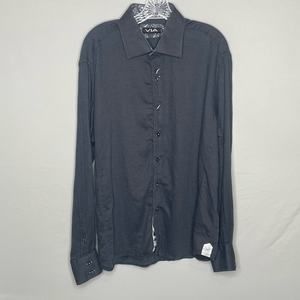 VIA Uomo Gray Button Up Long Sleeve Shirt Size XXL